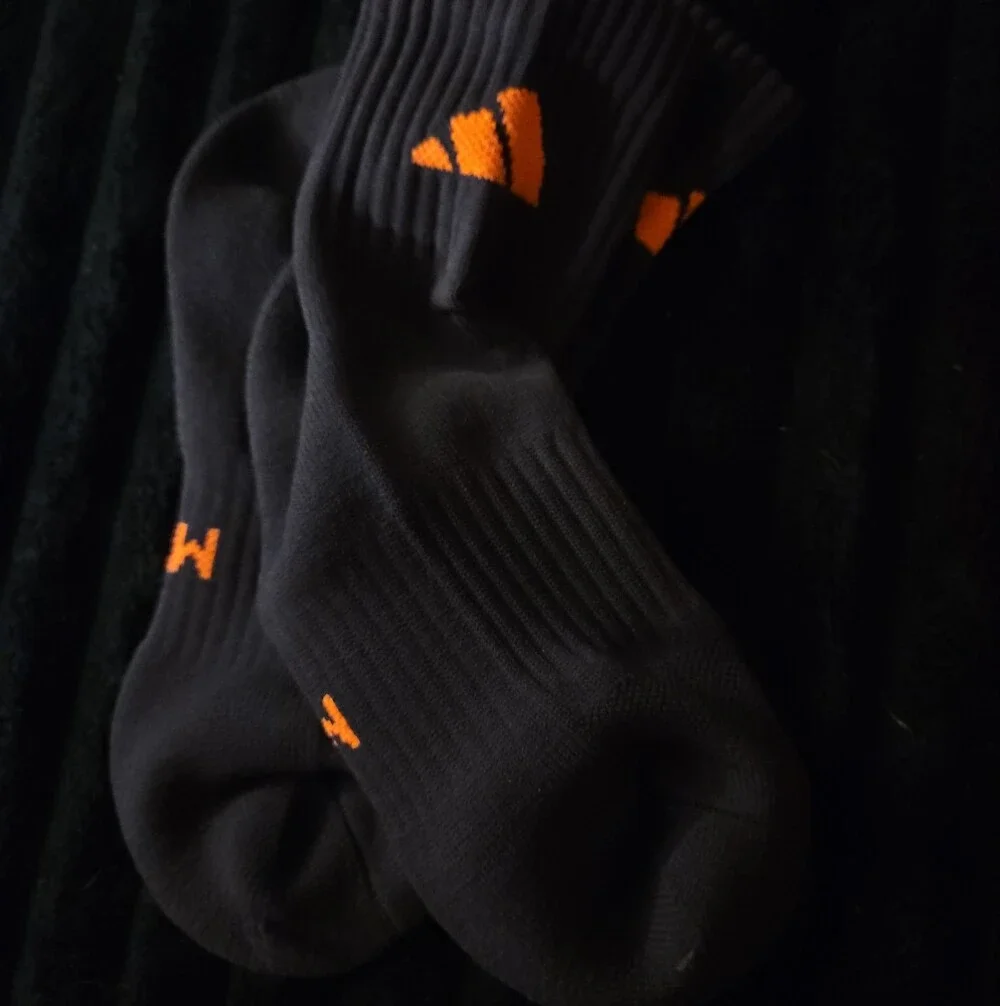 adidas Orange Pure Training Cushioned High Quarter Socks (Men)